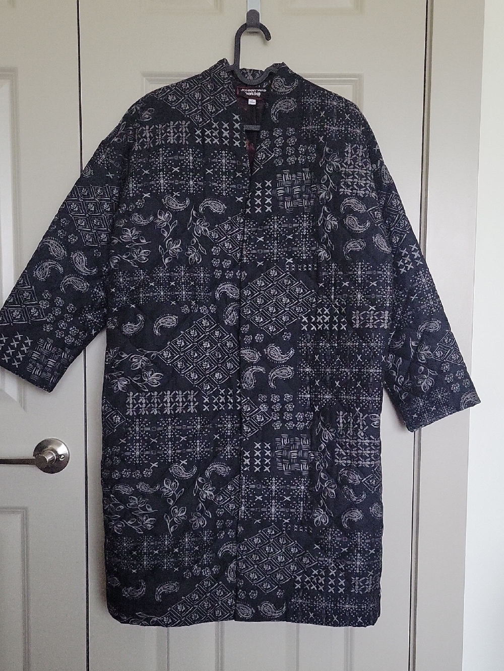Johnny Was Workshop Ruth Quilted Kimono Jacket Coat Black Small